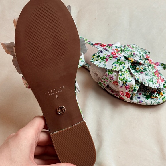 Hibiscus Leather Slide Sandals by Cecelia New York - Picture 5 of 6